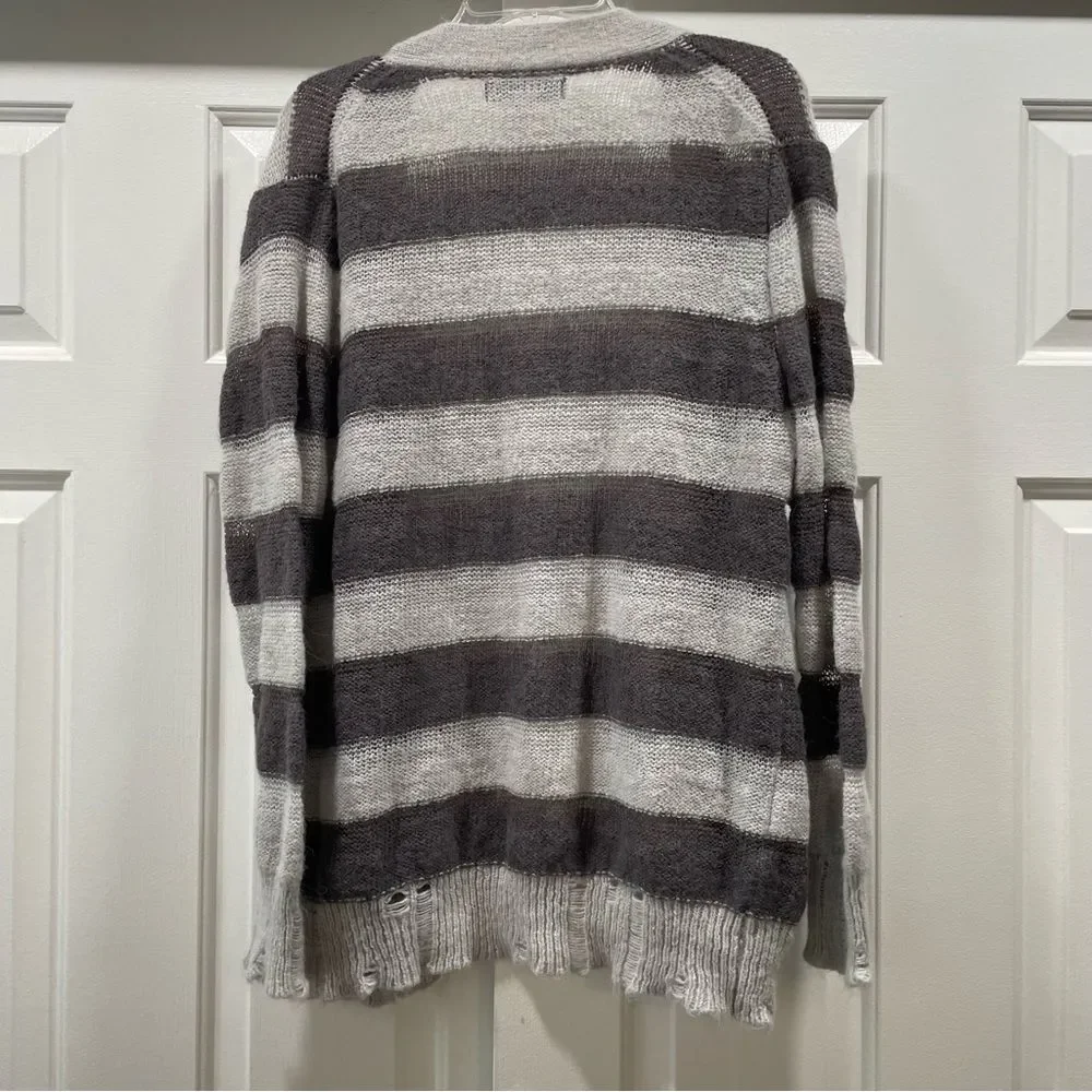 Urban Outfitters Gray Alston Striped Cardigan Sweater Size M